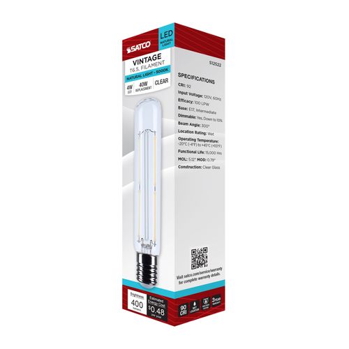 Main product image of 4W T6.5 LED, Intermediate Base, Clear, 5000K CCT, 120V (6 Pack)