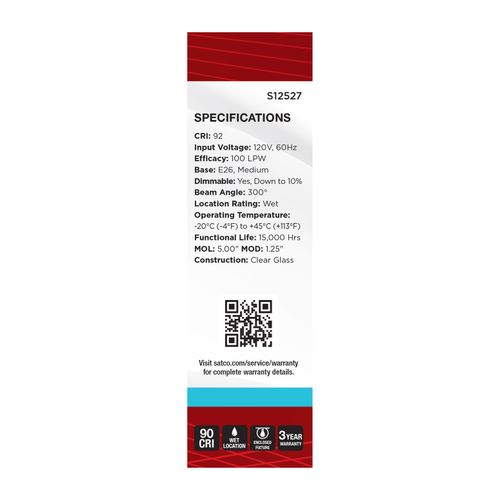 Main product image of 8W T10 LED, Medium Base, Clear, 5000K CCT, 120V (6 Pack)