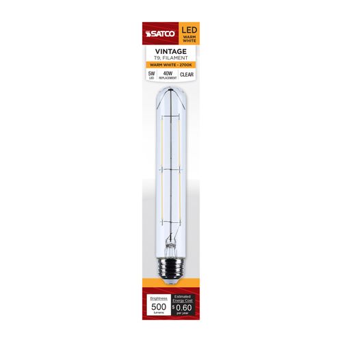 Main product image of 5W T9 LED, Medium Base, Clear, 2700K CCT, 120V (6 Pack)