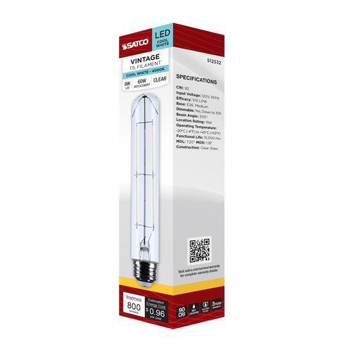 Main product image of 8W T9 LED, Medium Base, Clear, 4000K CCT, 120V (6 Pack)