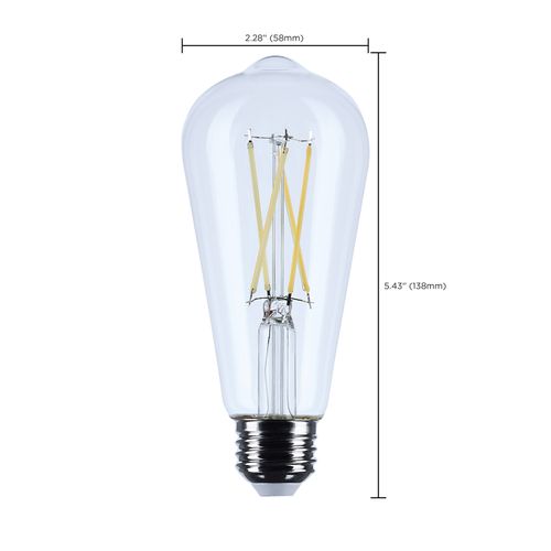 Main product image of 8W ST19 LED, Medium Base, Clear, 5000K CCT, 120V (6 Pack)
