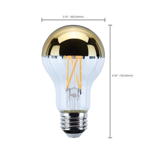 Main product image of 8W A19 LED, Medium Base, 2700K CCT, Gold Crown, 60W Replacement (6 Pack)
