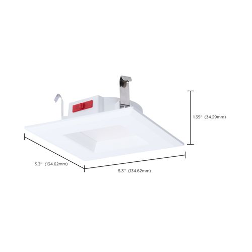 Main product image of 6W LED Downlight Retrofit, 4", CCT Selectable, Square, White Finish