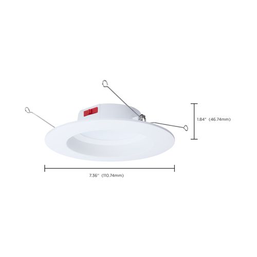 Main product image of 8W LED Downlight Retrofit, 5-6", CCT Selectable, Round, White Finish