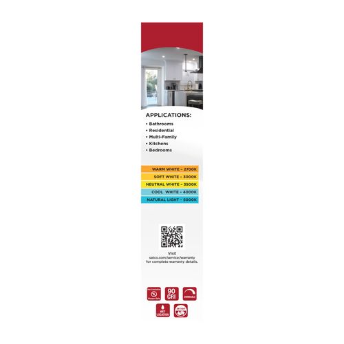 Main product image of 10W LED Downlight Retrofit, 5-6", CCT Selectable, Square, White Finish