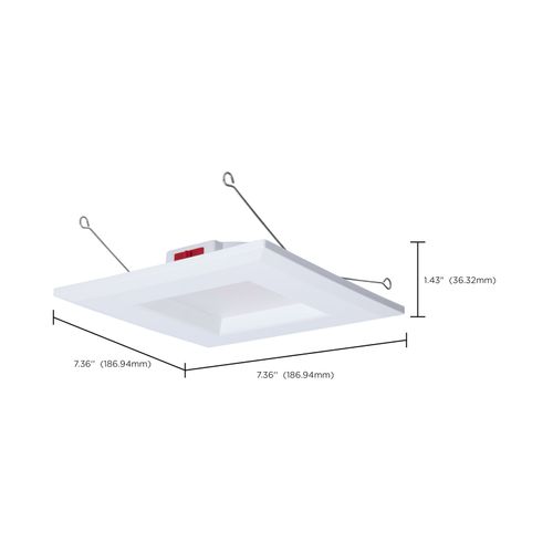Main product image of 10W LED Downlight Retrofit, 5-6", CCT Selectable, Square, White Finish