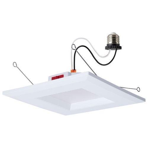 Main product image of 10W LED Downlight Retrofit, 5-6", CCT Selectable, Square, White Finish