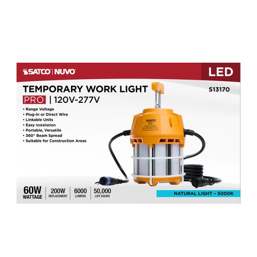 Main product image of 60W LED Hi-Pro Temp Work Light, 5000K, Corncob Shape, 80 CRI, Orange Finish