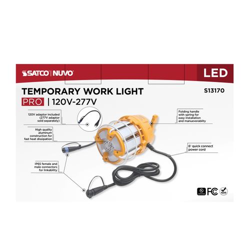 Main product image of 60W LED Hi-Pro Temp Work Light, 5000K, Corncob Shape, 80 CRI, Orange Finish