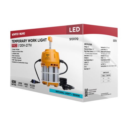 Main product image of 60W LED Hi-Pro Temp Work Light, 5000K, Corncob Shape, 80 CRI, Orange Finish