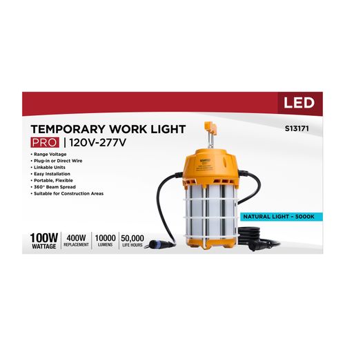 Main product image of 100W LED Hi-Pro Temp Work Light, 5000K, Corncob Shape, 80 CRI, Orange Finish