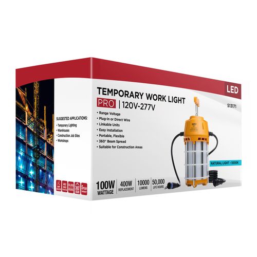 Main product image of 100W LED Hi-Pro Temp Work Light, 5000K, Corncob Shape, 80 CRI, Orange Finish