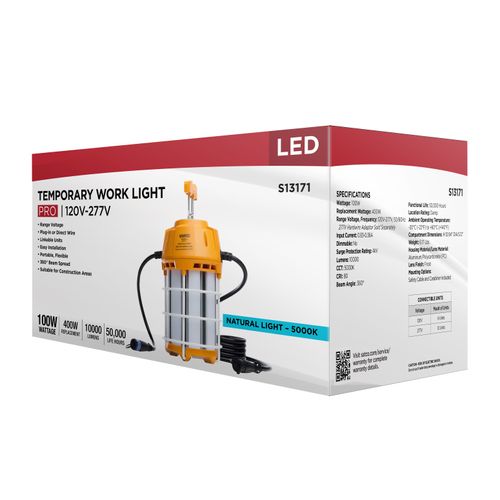 Main product image of 100W LED Hi-Pro Temp Work Light, 5000K, Corncob Shape, 80 CRI, Orange Finish