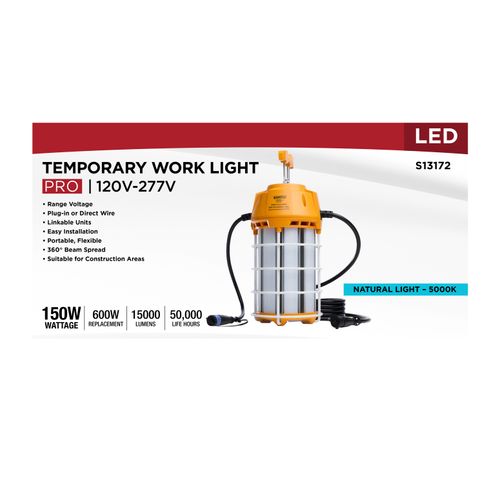 Main product image of 150W LED Hi-Pro Temp Work Light, 5000K, Corncob Shape, 80 CRI, Orange Finish