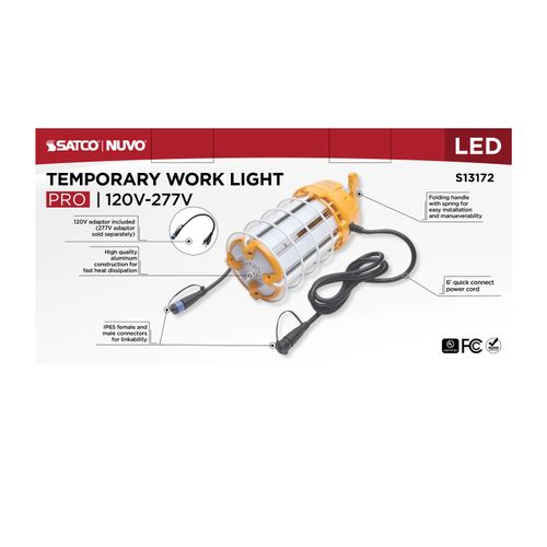 Main product image of 150W LED Hi-Pro Temp Work Light, 5000K, Corncob Shape, 80 CRI, Orange Finish