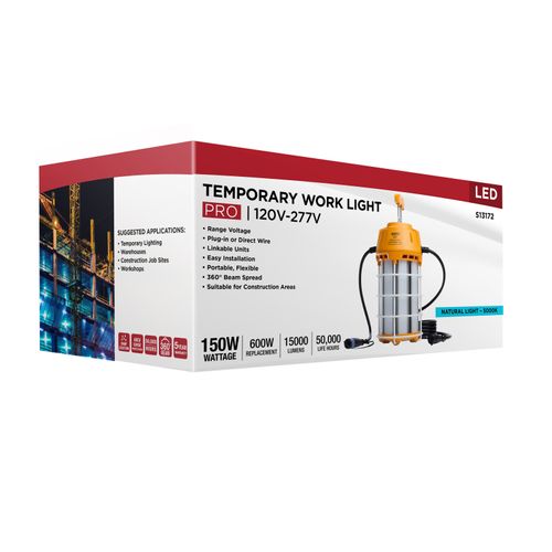Main product image of 150W LED Hi-Pro Temp Work Light, 5000K, Corncob Shape, 80 CRI, Orange Finish