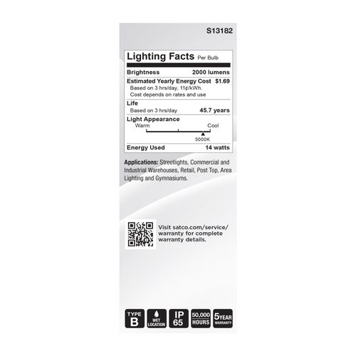 Main product image of 15W LED HID Replacement, ED17, 5000K, Medium Base, White, 120-277V