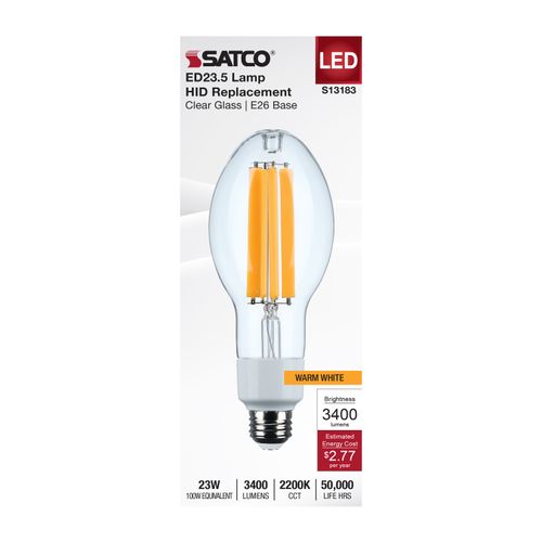 Main product image of 23W LED HID Replacement, ED23.5, 2200K, Medium Base, Clear, 120-277V