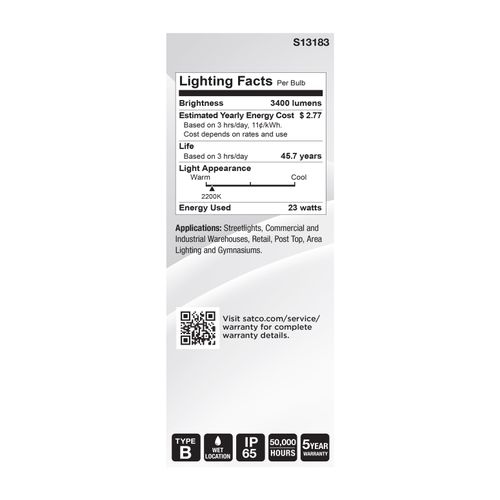 Main product image of 23W LED HID Replacement, ED23.5, 2200K, Medium Base, Clear, 120-277V