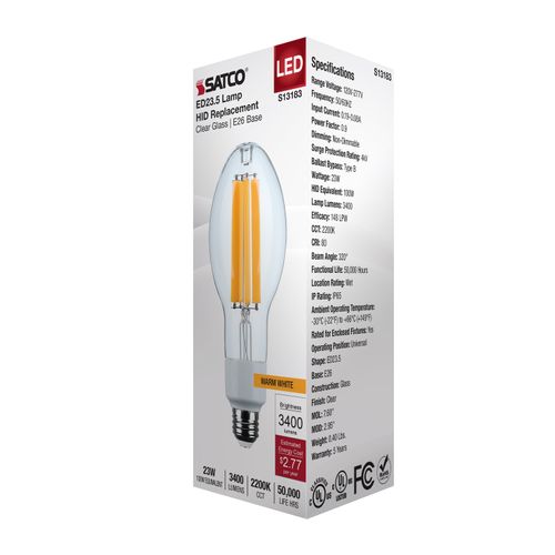 Main product image of 23W LED HID Replacement, ED23.5, 2200K, Medium Base, Clear, 120-277V