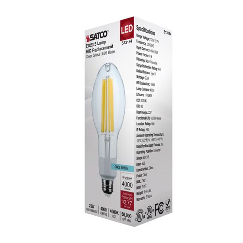 Main product image of 23W LED HID Replacement, ED23.5, 4000K, Medium Base, Clear, 120-277V