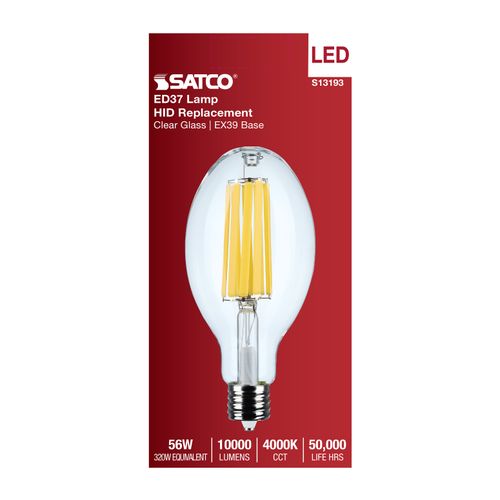 Main product image of 56W LED HID Replacement, ED37, 4000K, Extended Mogul Base, Clear, 120-277V