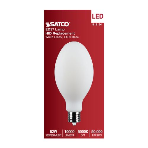 Main product image of 62W LED HID Replacement, ED37, 5000K, Extended Mogul Base, White, 120-277V