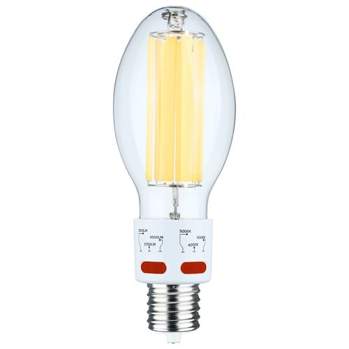 Main product image of 17/20.5/25Wage Selectable LED HID Replacement, ED28, 3000K/4000K/5000K CCT Selectable, Mogul Extended Base, Clear, 120-277V