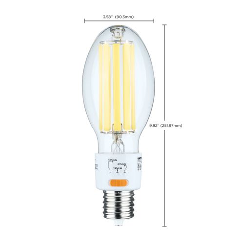 Main product image of 30/38/45Wage Selectable LED HID Replacement, ED28, 5000K, Mogul Extended Base, Clear, 120-277V
