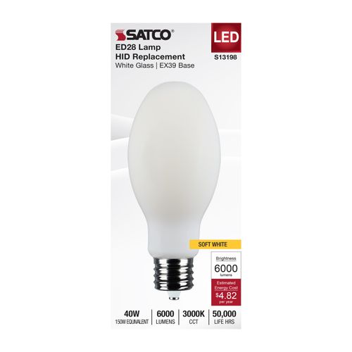 Main product image of 40W LED HID Replacement, ED28, 3000K CCT, Mogul Extended Base, 120-277V