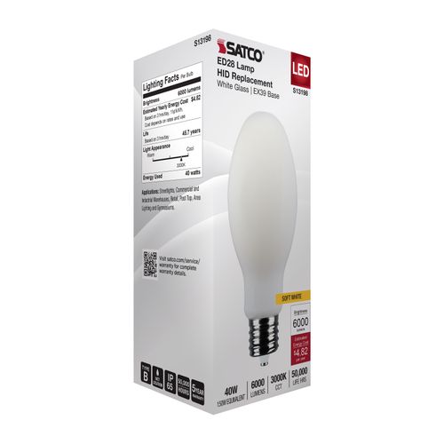 Main product image of 40W LED HID Replacement, ED28, 3000K CCT, Mogul Extended Base, 120-277V