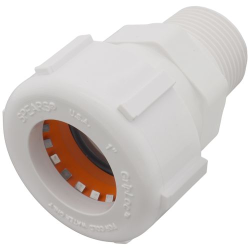 Main product image of 1" PVC GripLoc Compression Male Adapter w/ EPDM (White)