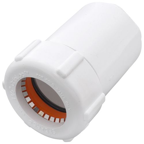 Main product image of 1-1/2" PVC GripLoc Compression Female Adapter (White)