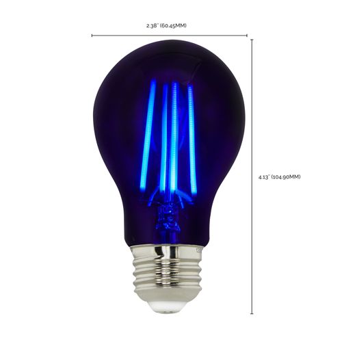 Main product image of 6.5 Watt - LED A19 - Black Light Bulb - Medium Base - 120 Volt (8 Pack)