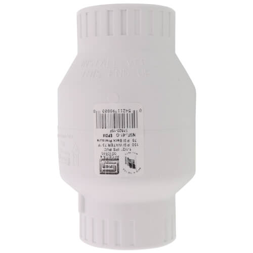 Main product image of 1-1/2" PVC Utility Swing Check Valve, EPDM (Threaded)