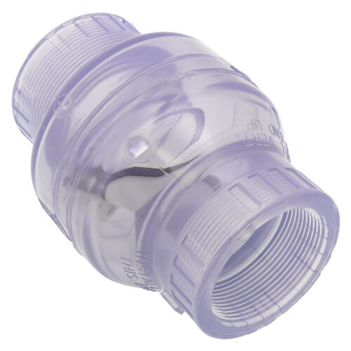 Main product image of 2" PVC Threaded Utility Swing Check Valve (Clear)