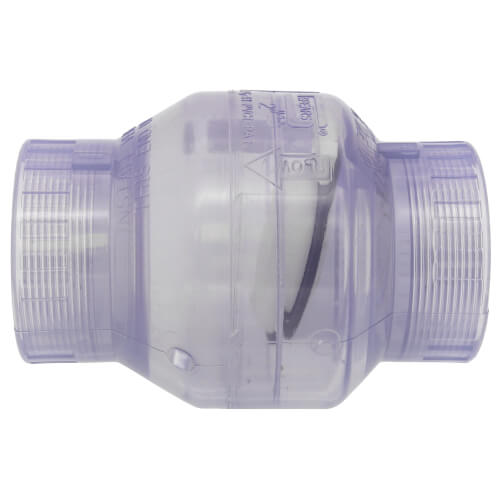 Main product image of 2" PVC Threaded Utility Swing Check Valve (Clear)
