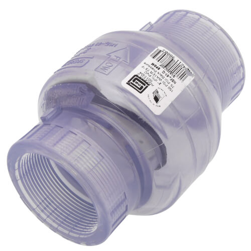 Main product image of 2" PVC Threaded Utility Swing Check Valve (Clear)