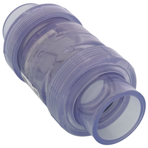 Main product image of 1-1/2" PVC Socket Utility Spring Check Valve (Clear)