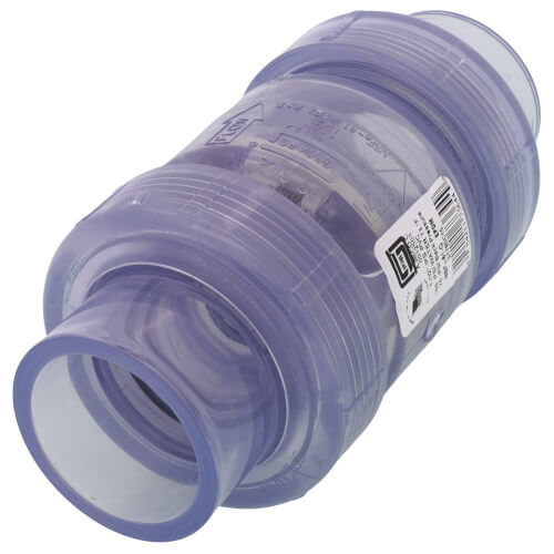 Main product image of 1-1/2" PVC Socket Utility Spring Check Valve (Clear)