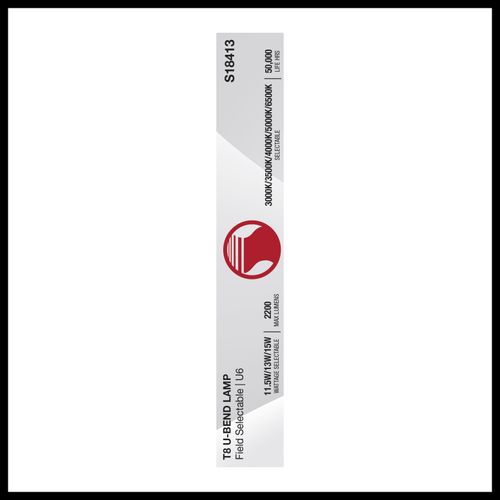 Main product image of 11.5/13/15Wage Selectable T8 U-Bend LED, 30K/35K/40K/50K/65K CCT Selectable, 6", Frost Finish, 120-277V (12 Pack)