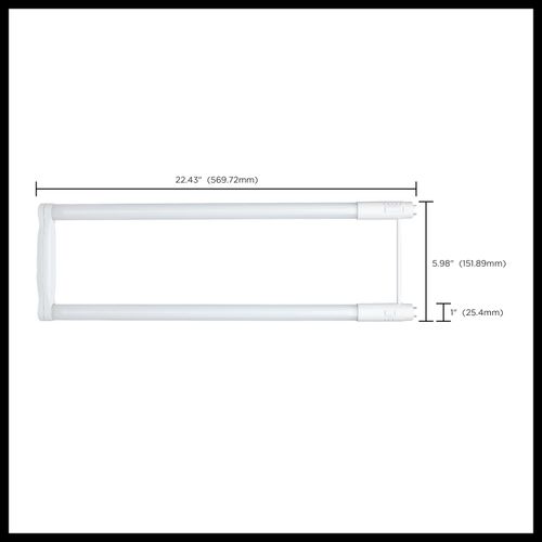 Main product image of 11.5/13/15Wage Selectable T8 U-Bend LED, 30K/35K/40K/50K/65K CCT Selectable, 6", Frost Finish, 120-277V (12 Pack)