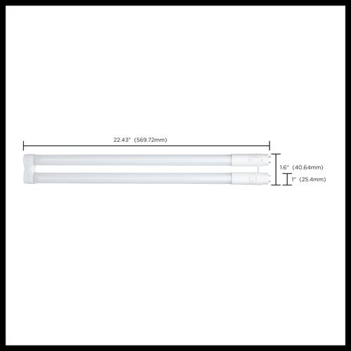 Main product image of 11.5/13/15Wage Selectable T8 U-Bend LED, 30K/35K/40K/50K/65K CCT Selectable, 1", Frost Finish, 120-277V (12 Pack)