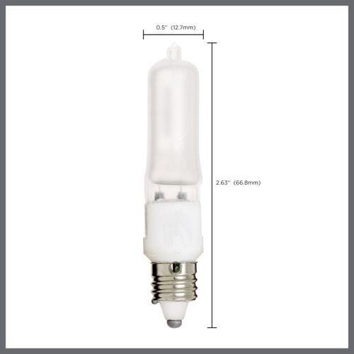 Main product image of 50 Watt Halogen Bulb T4 - Frosted - 2000 Average rated hours - 675 Lumens - Mini Candelabra base - 120 Volt (6 Pack)