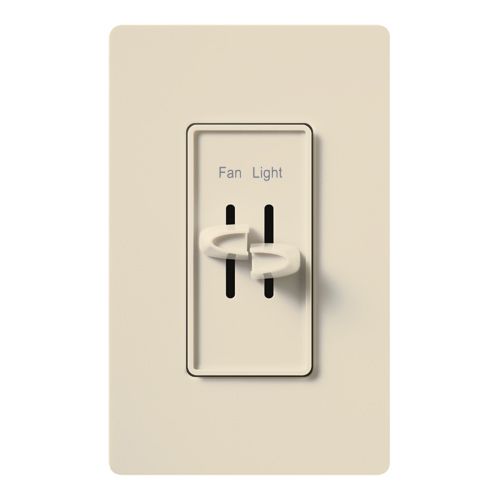 Main product image of Skylark Dual Dimmer Switch and 3-Speed Fan Control, 300W Incand./Halogen and 1.5A Fan, No Light Almond