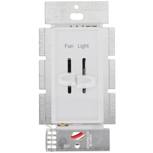 Main product image of Skylark Dual Dimmer Switch and 3-Speed Fan Control, 300W Incandescent/Halogen and 1.5A Fan, No Neutral Required, S2-FSQH-WH, White