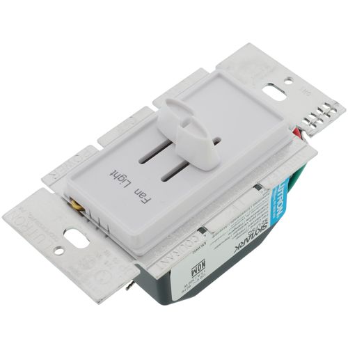 Main product image of Skylark Dual Dimmer Switch and 3-Speed Fan Control, 300W Incandescent/Halogen and 1.5A Fan, No Neutral Required, S2-FSQH-WH, White