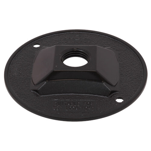 Main product image of 4-1/8" Dia. 1/2" Hub, 1 Hole Round Lamp Holder Cover (Bronze)