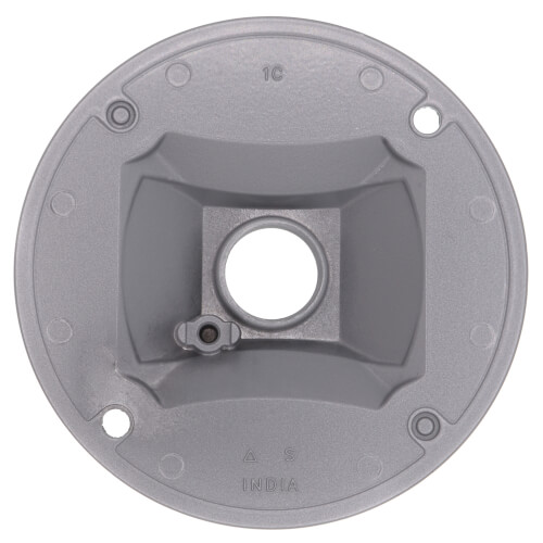 Main product image of 4-1/8" Dia. 1/2" Hub, 1 Hole Round Lamp Holder Cover (Silver)