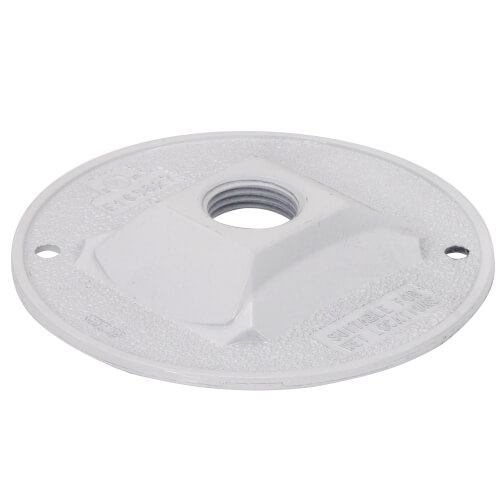 Main product image of 4-1/8" Dia. 1/2" Hub, 1 Hole Round Lamp Holder Cover (White)
